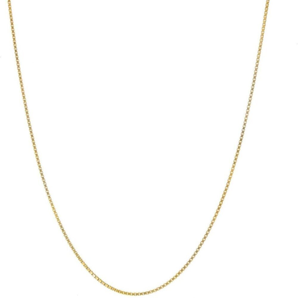 18 Inch Gold Silver Box Chain Necklace Thin 0.8mm Unisex Jewelry